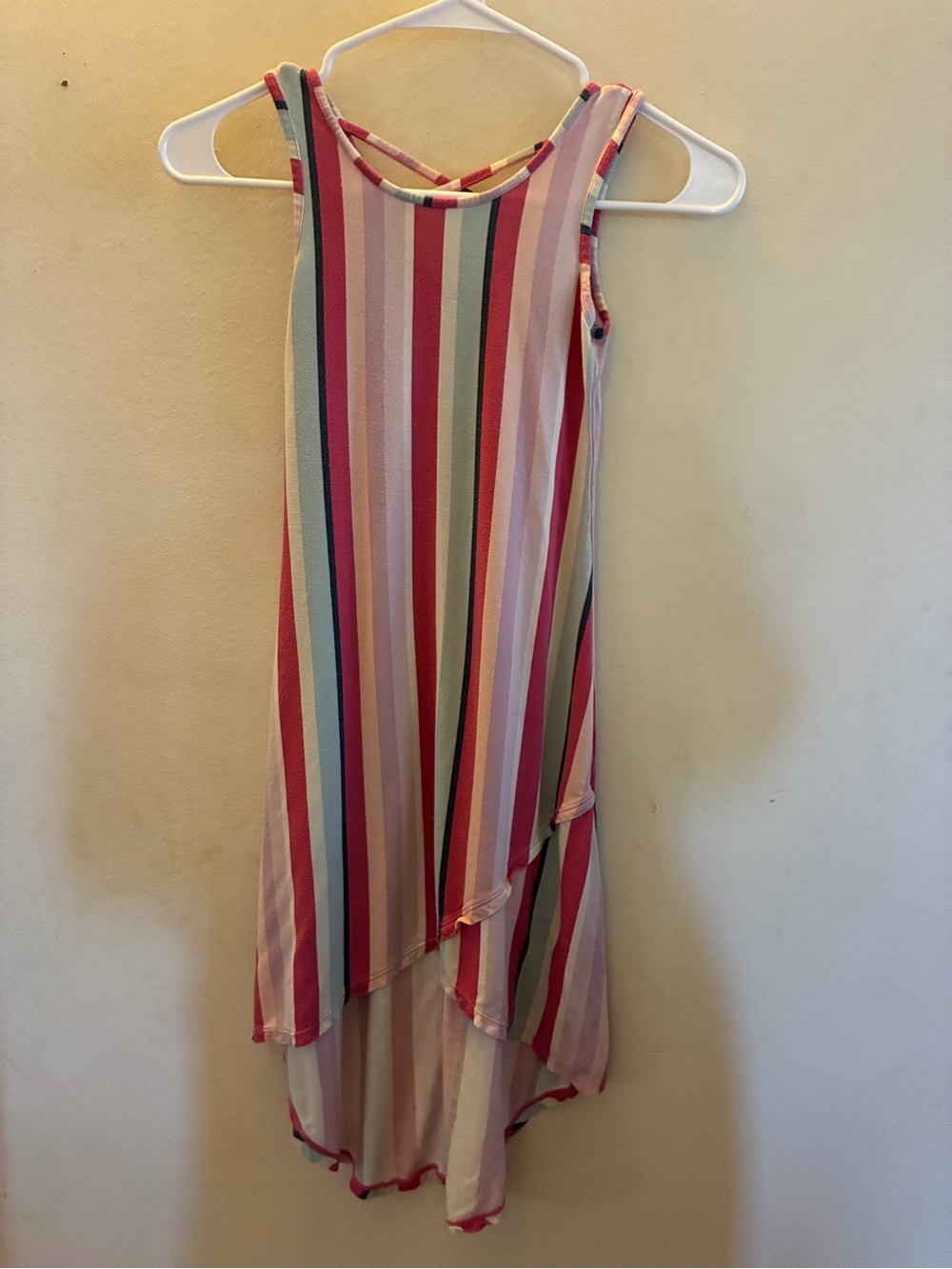 Cat & Jack Pink Multi-Stripe High-Low Sundress